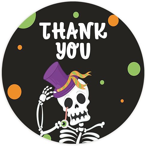 Andaz Press Halloween Thank You Stickers 2 Inch Round 40 Bulk Pack Cute Little Ghosts Happy Halloween Stickers Labels for Kids Treat Bags Goodie Bags Halloween Party Favors Ghost Thank You Sticker in Kuwait