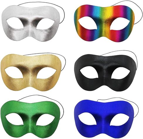 قناع تنكر للرجال، 6 عبوات من قناع البندقية الكلاسيكي خفيف الوزن للمهرجانات، زي كرة تنكرية لعيد الميلاد، قناع الحفلات التنكرية، قناع كرنفال ماردي غرا in Kuwait