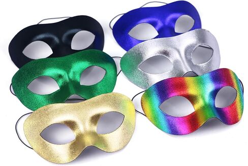 قناع تنكر للرجال، 6 عبوات من قناع البندقية الكلاسيكي خفيف الوزن للمهرجانات، زي كرة تنكرية لعيد الميلاد، قناع الحفلات التنكرية، قناع كرنفال ماردي غرا in Kuwait