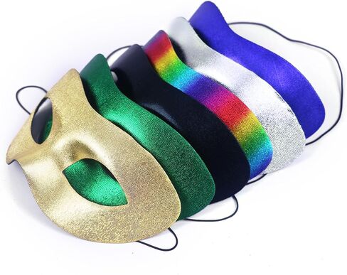 قناع تنكر للرجال، 6 عبوات من قناع البندقية الكلاسيكي خفيف الوزن للمهرجانات، زي كرة تنكرية لعيد الميلاد، قناع الحفلات التنكرية، قناع كرنفال ماردي غرا in Kuwait