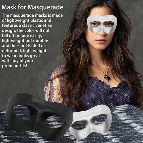 قناع تنكر للرجال، 6 عبوات من قناع البندقية الكلاسيكي خفيف الوزن للمهرجانات، زي كرة تنكرية لعيد الميلاد، قناع الحفلات التنكرية، قناع كرنفال ماردي غرا in Kuwait