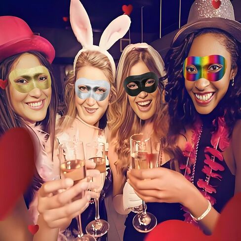 قناع تنكر للرجال، 6 عبوات من قناع البندقية الكلاسيكي خفيف الوزن للمهرجانات، زي كرة تنكرية لعيد الميلاد، قناع الحفلات التنكرية، قناع كرنفال ماردي غرا in Kuwait