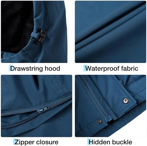 CAMEL CROWN Men's Waterproof Ski Jackets Winter Coats Snow Jacket Adjustable Fleece Windbreaker Windproof Outdoor RainJackets in Kuwait