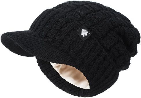 قبعة صغيرة مبطنة بالساتان للنساء والرجال قبعات شتوية مبطنة بالساتان للنساء قبعات صغيرة مع حافة حافة in Kuwait