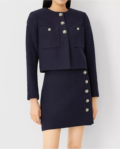 سترة LifeShe Tweed Blazer للنساء أنيقة مفتوحة من الأمام ومعاطف طويلة الأكمام للعمل المكتبي in Saudi Arabia