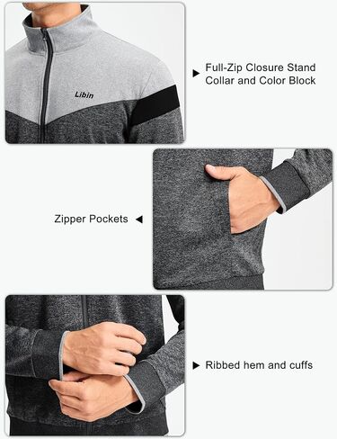 Libin Men's Tracksuits Sweatsuits for Men Sweat Track Suits Long Sleeve Causal Full Zip Jogging Athletic 2 Piece Outfits Set in Saudi Arabia