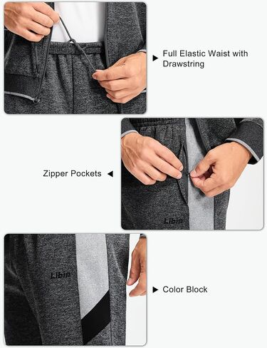 Libin Men's Tracksuits Sweatsuits for Men Sweat Track Suits Long Sleeve Causal Full Zip Jogging Athletic 2 Piece Outfits Set in Saudi Arabia