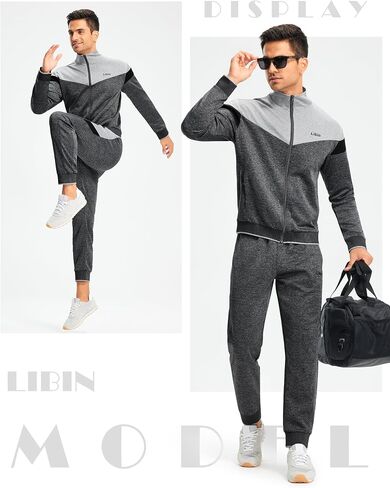 Libin Men's Tracksuits Sweatsuits for Men Sweat Track Suits Long Sleeve Causal Full Zip Jogging Athletic 2 Piece Outfits Set in Saudi Arabia