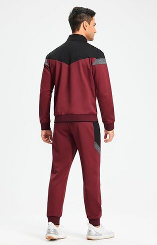 Libin بدلات رياضية رجالية بدلات رياضية للرجال بدلات رياضية بأكمام طويلة كاجوال بسحاب كامل للركض مجموعة ملابس رياضية من قطعتين in Kuwait