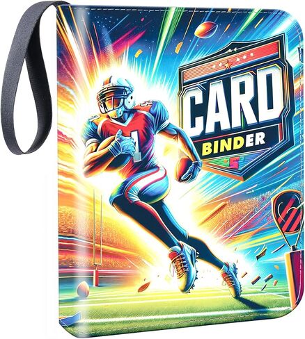 900 Pockets Trading Baseball Card Binder with Sleeves, 50 Removable Pages, 3 Ring Zipper Binder Collectable Card Book Album with Strap, Leather Sport Games Cards Folder, Card Collector Gifts in Saudi Arabia