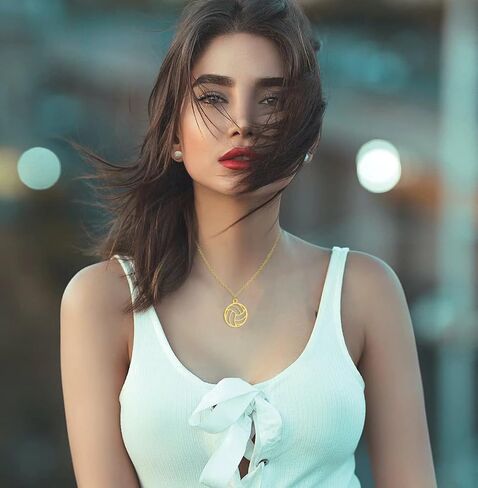 HUJUON Stainless Steel Hollow Volleyball Necklace,Cute Geometric Volleyball Sports Pendant Necklace,Football Clavicle Chain Necklace for Women Men in Saudi Arabia