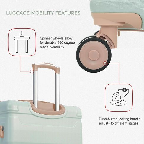 مجموعة حقائب سفر ذات جوانب صلبة من ميراكس مكونة من 3 قطع، حقيبة بعجلات دوارة، أخضر عشبي، 20/24/28 بوصة in Kuwait