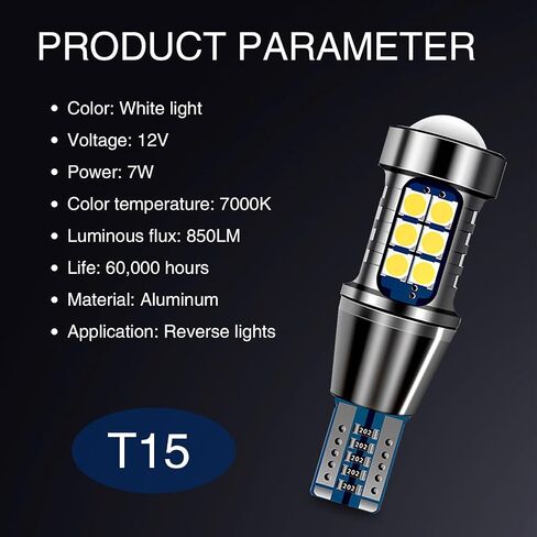 2 قطعة 1156 سيارة LED عكس الضوء، 3030-27SMD دائمًا على غطاء من خليط معدني تيار مستمر فك لمبة غير قطبية، ملحقات تصميم متكاملة مقاومة للماء، متوافقة مع معظم الموديلات (أبيض) in Saudi Arabia