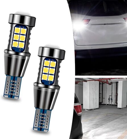 2 قطعة 1156 سيارة LED عكس الضوء، 3030-27SMD دائمًا على غطاء من خليط معدني تيار مستمر فك لمبة غير قطبية، ملحقات تصميم متكاملة مقاومة للماء، متوافقة مع معظم الموديلات (أبيض) in Saudi Arabia