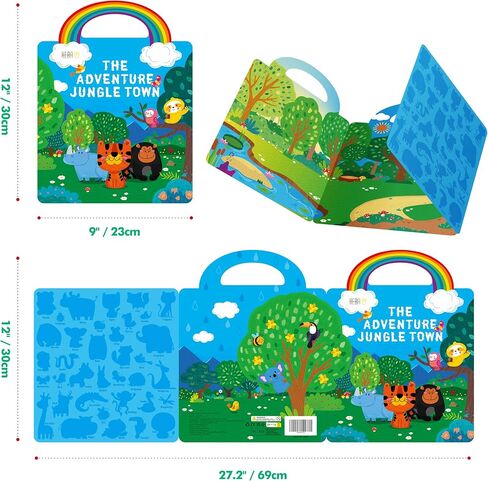 Reusable Sticker Book, 36 Marine Animals Thick Gel Clings Stickers Waterproof Decals Stickers Animals Theme Matching Game Activity Books Educational Learning Toys for Toddlers Girls Boys Preschooler in Kuwait