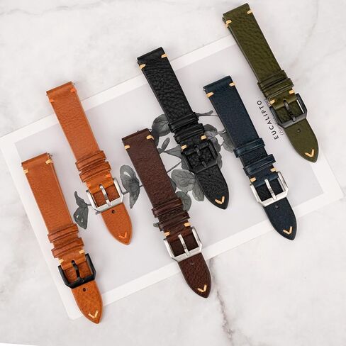 Quick Release Leather Watch Band,Top Grain Leather Watch Straps, Italian Calfskin Watchbands Replacement Strap for Men Women 16mm 18mm 19mm 20mm 21mm 22mm 24mm in Saudi Arabia