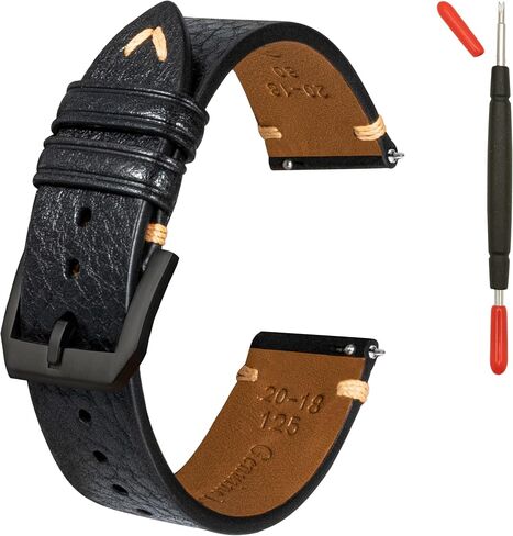 Quick Release Leather Watch Band,Top Grain Leather Watch Straps, Italian Calfskin Watchbands Replacement Strap for Men Women 16mm 18mm 19mm 20mm 21mm 22mm 24mm in Saudi Arabia
