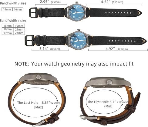 Quick Release Leather Watch Band,Top Grain Leather Watch Straps, Italian Calfskin Watchbands Replacement Strap for Men Women 16mm 18mm 19mm 20mm 21mm 22mm 24mm in Saudi Arabia