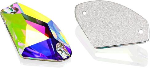 AB Sew On Rhinestone，Flatback Sew On Crystals with Holes Mix Shape Glass Rhinestones Crystal Gems Clothing Accessories for Costume, Clothes, Shoes, DIY Crafts in Saudi Arabia