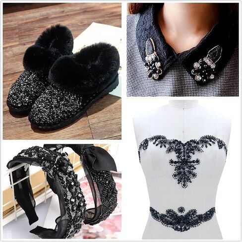 AB Sew On Rhinestone，Flatback Sew On Crystals with Holes Mix Shape Glass Rhinestones Crystal Gems Clothing Accessories for Costume, Clothes, Shoes, DIY Crafts in Saudi Arabia