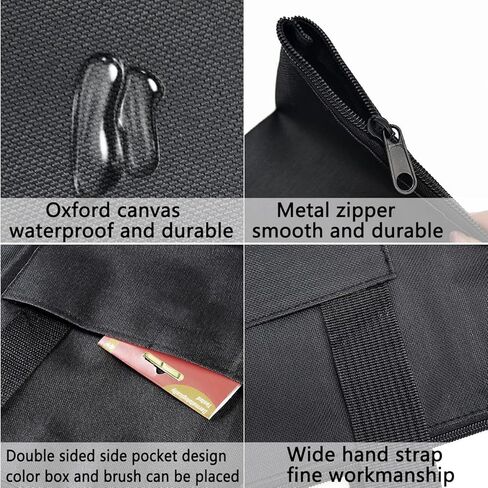 حافظة محفظة فنية، حقيبة قماشية متينة وخفيفة الوزن مقاس 20 × 26 بوصة، حقيبة تخزين سوداء للحمل للملصق والرسم والرسم in Kuwait