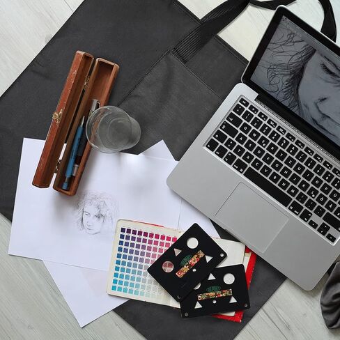 حافظة محفظة فنية، حقيبة قماشية متينة وخفيفة الوزن مقاس 20 × 26 بوصة، حقيبة تخزين سوداء للحمل للملصق والرسم والرسم in Kuwait