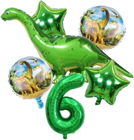 DIWULI Dinosaur Party Decorations Set - Number 3 Balloon green, Dinosaur Balloons, Dinosaur Birthday Decorations, Long Neck Dinosaur Decorations 3rd Birthday Party, Supplies Foil Big Green Balloons in Kuwait