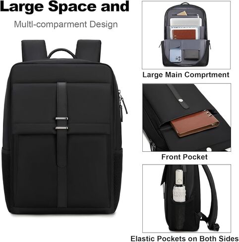 حقيبة ظهر للكمبيوتر المحمول Dobaly للرجال والنساء، حقيبة كمبيوتر محمول مقاومة للماء مقاس 15.6 بوصة للعمل والمكتب والكلية in Kuwait