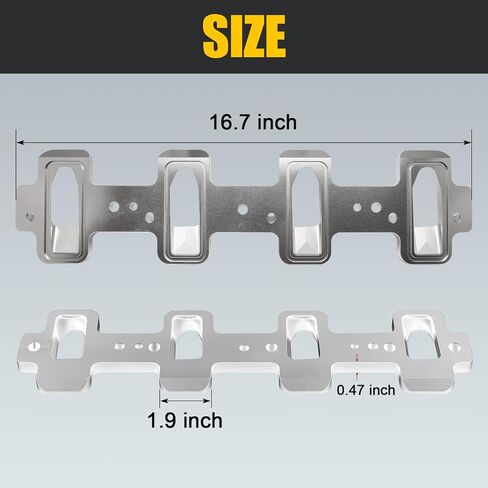 LS1 Cathedral Port Cylinder Head to LS3 LSA ZL1 CTS-V Rectangle Adapters - Silver in Saudi Arabia