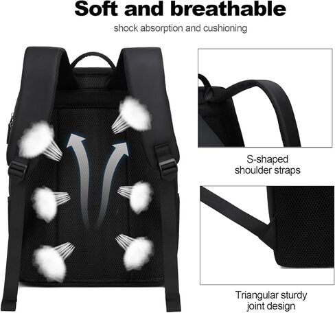 حقيبة ظهر للكمبيوتر المحمول Dobaly للرجال والنساء، حقيبة كمبيوتر محمول مقاومة للماء مقاس 15.6 بوصة للعمل والمكتب والكلية in Kuwait