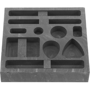 LALAFINA 10-in-1 Graphite Ingot Mold Metal Casting Refining Scrap Bar Mold Casting Refining Scrap Bar for Silver Brass Zinc Aluminum，10 * 10CM