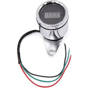 uxcell Universal 12V Red LED Waterproof Motorcycle Digital Tachometer Speedometer Gauge