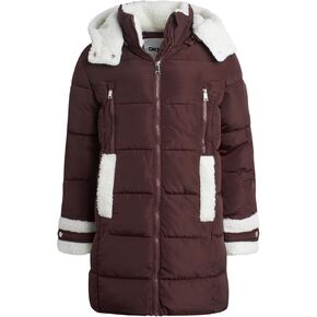 DKNY Girls’ Winter Jacket – Full Length Heavyweight Quilted Puffer Parka – Insulated Water Resistant Coat for Girls (7-16)