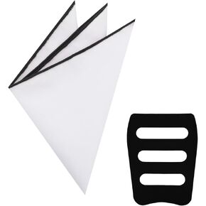 Mens Handkerchiefs with Pocket Square Holder, Cotton Handkerchiefs for Men with Color Border(4 Colors)