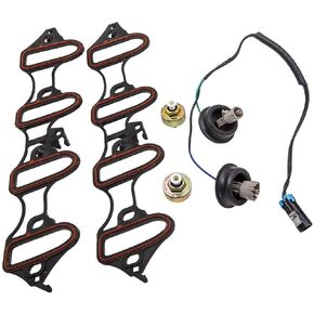 Dual Knock Sensors Harness Intake Manifold Gasket Kit Fits for Chevy Silverado 1500 2500 3500, for GMC Yukon XL 1500 2500, Knock Sensor Kit