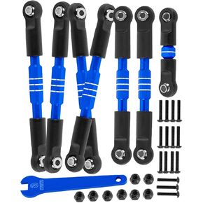 RC Upgrades Part Adjustable Turnbuckles Camber Links Toe Link for 1/10 Slash/Rustler/Stampede/Bandit VXL 4WD 4X4.Alloy Front&Rear Link Set,Red