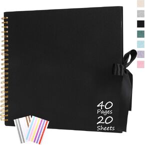 DIY Scrapbook Album, 8×8 in Linen Cover Photo Album with 40 White Blank Pages, Pink Scrapbook Supplies, Memory Book for Baby Wedding Party Graduation Travel