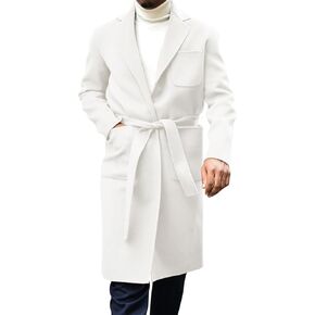 سترات Yousify الرجالية معاطف كاجوال بياقة على شكل طية صدر السترة ومعطف واقٍ من المطر in Kuwait