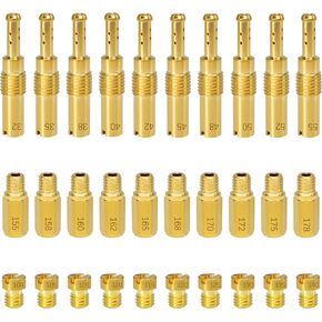 30PCS Carburetor Main Jet Kits, 20pcs Carburetor Main Jet # 100-178 & 10pcs Slow Pilot Jet # 32-55, Compatible with Most Scooters ATVs Karts with 125cc 150cc 200cc 250cc GY6 Engine Carb