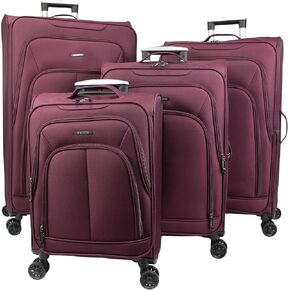 World Traveler Dejuno Angeles Expandable Spinner Luggage Burgundy, 4-Piece Set