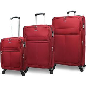 World Traveler Kemyer Softside Lightweight Expandable Spinner Luggage, Navy, 3-Piece Set(20in,25in,29in)
