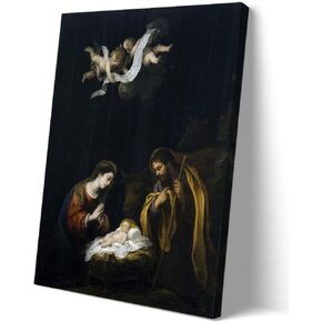Matniger The Nativity Wall Art Famous Paintings Wall Art Prints Framed Poster Canvas Wall Hanging Pictures for Bedroom Wall Decor 16x24 inches