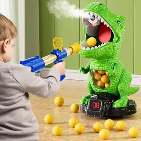 Dinosaur Shooting Toys for Kids 3-5 Years, Movable Target Shooting Games with 2 Air Pump Launcher, Interactive Competition Game Gift for Boys and Girls Ages 3 4 5 6 7 8 Years Old