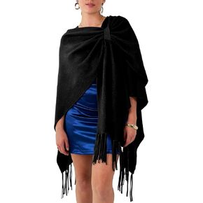 كاتشي آند ماكرتي المرأة شال التفاف المعطف روانا سترة أنيقة الرأس للنساء مفتوحة الجبهة سترة بطانية هدايا العيد in Kuwait