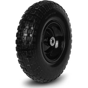 Taifa 1 PC 13 Inch Rubber Solid Flat Free Replacement Tires and Wheels 4.00-6 with 5/8'' Axle Bore Hole, Air Less Wheel for Wheelbarrow/Wagon/Hand Truck/Trolley/Garden Scooter etc.