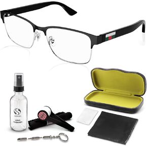 Gucci GG0750O Metal Rectangular Shape Eyeglasses + Bundle with eSHADES Luxury Eyewear Kit
