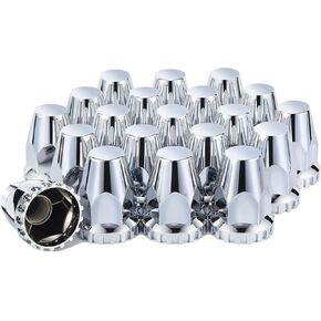 أغطية صواميل العروة مثبتة ببراغي لشبه الشاحنات، 33 مم × 2-7/8 بوصة كروم ABS أغطية مسامير بلاستيكية خيط على طقم أغطية صواميل العروة، 20 حزمة in Kuwait