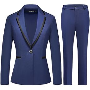 Lamgool Women's Pantsuit Set 2 Piece Dressy Suit Business Casual Blazer Jacket with Pants