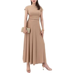 Two Piece Outfits for Women - 2 Piece Maxi Skirt Sets Casual Summer Knit Cropped Top and High Waisted Long Skirts