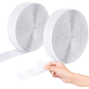 1 Inch*35Ft Hook and Loop Tape Roll with Heavy Duty Adhesive - Fastener Mounting Tapes Strips with Sticky Back for Sewing, Crafting,DIY- Indoor or Outdoor Use